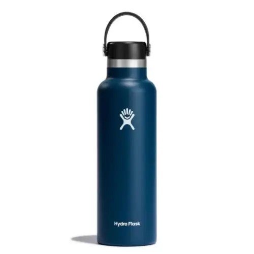 Blue Hydro Flask insulated stainless steel water bottle with handle for hot and cold drinks”